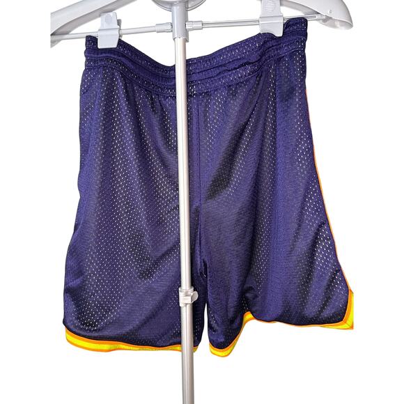 Nike Dark Blue/Purple Shorts with Bright Yellow Trim Women Small - Picture 2 of 7
